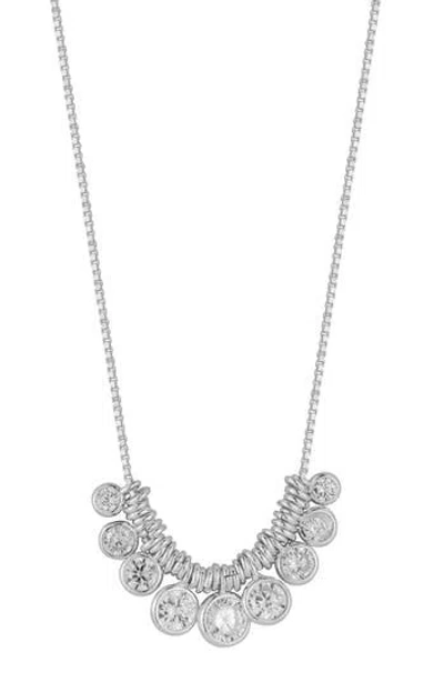 Chloe & Madison Chloe And Madison Graduated Cz Shaker Pendant Necklace In Silver