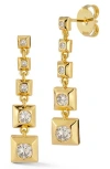 Chloe & Madison Chloe And Madison Graduated Link Cz Drop Earrings In Gold
