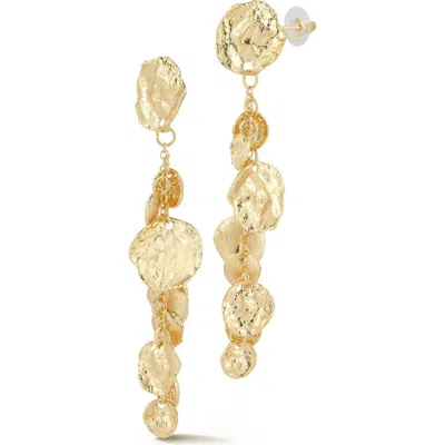 Chloe & Madison Chloe And Madison Hammered Coin Drop Earrings In Gold