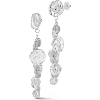 Chloe & Madison Chloe And Madison Hammered Coin Drop Earrings In Silver