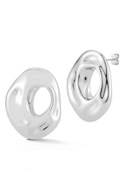 Chloe & Madison Chloe And Madison Hammered Stud Earrings In Silver
