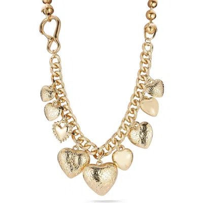 Chloe & Madison Chloe And Madison Heart Charm Curb Chain Necklace In Gold