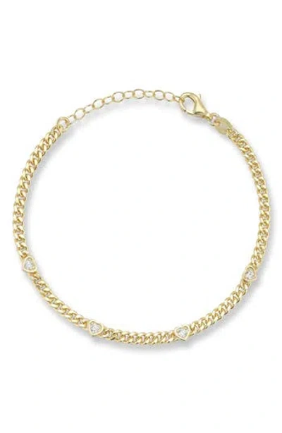 Chloe & Madison Chloe And Madison Heart Curb Chain Bracelet In Gold