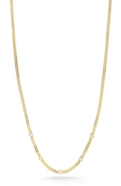 Chloe & Madison Chloe And Madison Heart Curb Chain Necklace In Gold