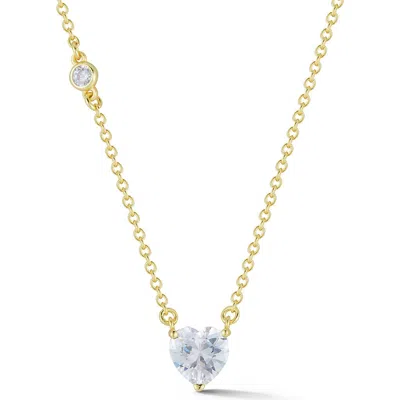 Chloe & Madison Chloe And Madison Heart Cut Cubic Zirconia Pendant Necklace In Gold