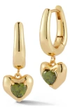 Chloe & Madison Chloe And Madison Heart Hoop Earrings In Gold