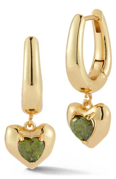 Chloe & Madison Chloe And Madison Heart Hoop Earrings In Gold