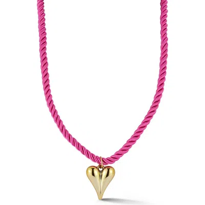 Chloe & Madison Chloe And Madison Heart Pendant Cord Necklace In Multi