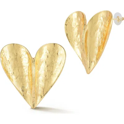 Chloe & Madison Chloe And Madison Heart Statement Stud Earrings In Gold