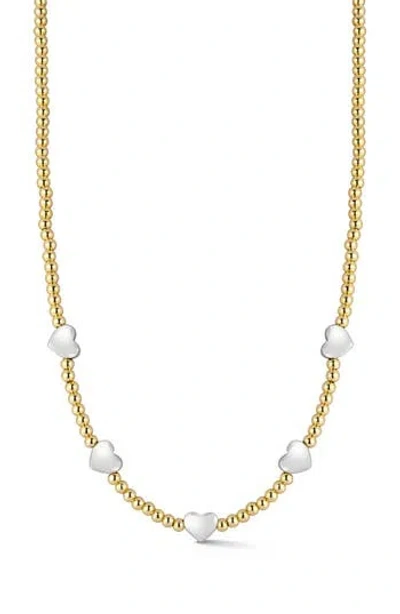 Chloe & Madison Chloe And Madison Heart Station Necklace In Gold/multi