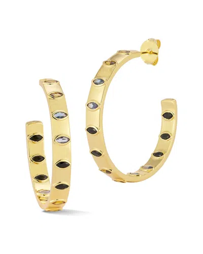 Chloe & Madison Chloe And Madison Jewelry 18k Plated Cz Ombre Hoops