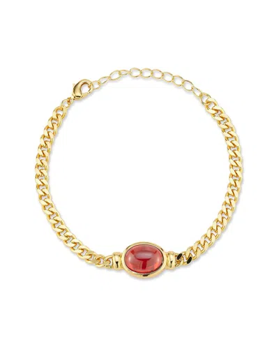 Chloe & Madison Chloe And Madison Jewelry 18k Plated Cz Pendant Bracelet