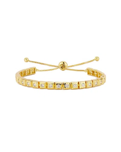 Chloe & Madison Chloe And Madison Jewelry 18k Plated Cz Square Bracelet
