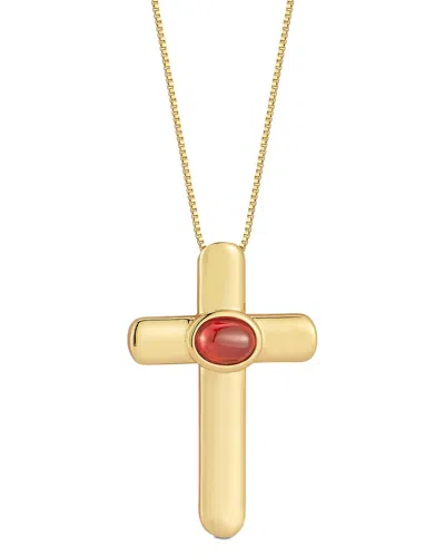 CHLOE & MADISON CHLOE AND MADISON JEWELRY 18K PLATED CZ STATEMENT CROSS NECKLACE