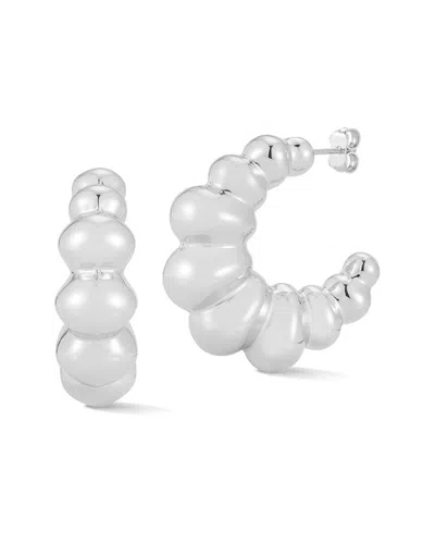 Chloe & Madison Chloe And Madison Jewelry Bold Graduated Puffed Statement Hoops In Metallic