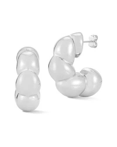 Chloe & Madison Chloe And Madison Jewelry Bold Puffed Statement Hoops In Metallic