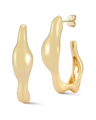 Chloe & Madison Chloe And Madison Jewelry Plated Puffed J Hoops