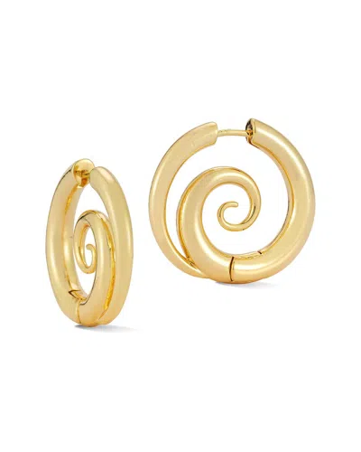 Chloe & Madison Chloe And Madison Jewelry Plated Spiral Hoops In Gold