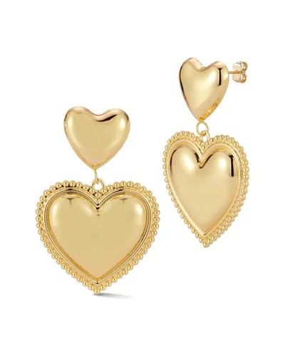Chloe & Madison Chloe And Madison Jewelry Plated Statement Heart Drop Earrings In Gold