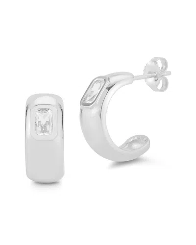 Chloe & Madison Chloe And Madison Jewelry Silver Cz Hoops