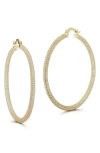 Chloe & Madison Chloe And Madison Large Pave Hoop Earrings In Gold