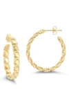 Chloe & Madison Chloe And Madison 14k Over Silver Medium Link Hoops In Gold