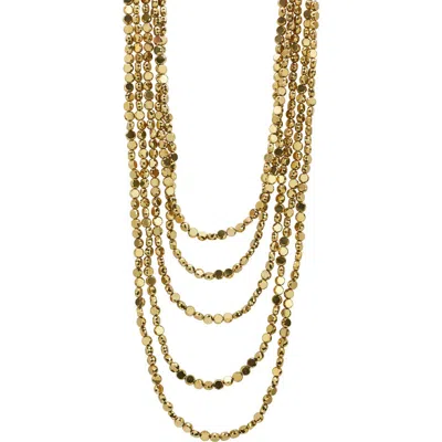 Chloe & Madison Chloe And Madison Layered Beaded Necklace In Gold