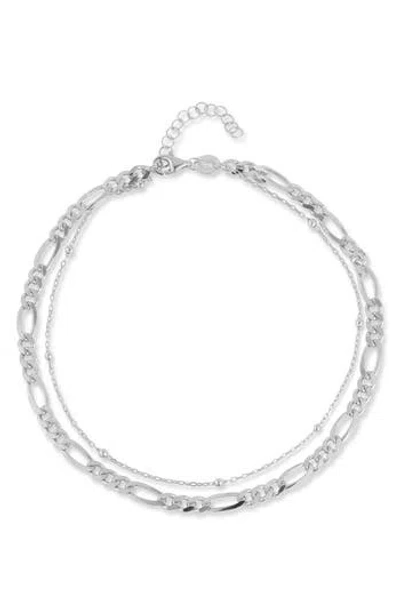 Chloe & Madison Chloe And Madison Layered Chain Anklet In Silver