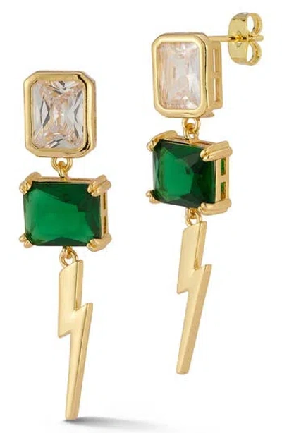 Chloe & Madison Chloe And Madison Lightning Bolt Drop Earrings In Gold