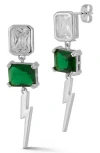 Chloe & Madison Chloe And Madison Lightning Bolt Drop Earrings In Metallic