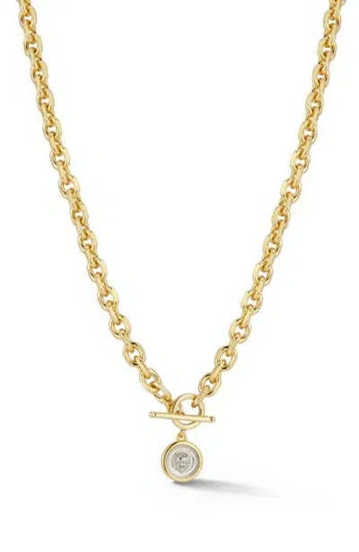 Chloe & Madison Chloe And Madison Lion Coin Pendant Toggle Necklace In Gold
