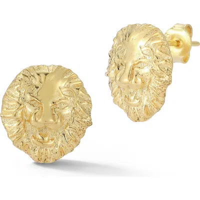 Chloe & Madison Chloe And Madison Lion Stud Earrings In Gold