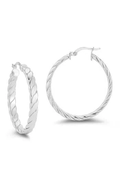 Chloe & Madison Chloe And Madison Medium Twisted Hoop Earrings In Metallic
