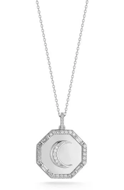 Chloe & Madison Chloe And Madison Moon Pendant Necklace In Silver