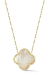 Chloe & Madison Chloe And Madison Mother-of-pearl Clover Pendant Necklace In Gold