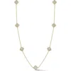 Chloe & Madison Chloe And Madison Mother-of-pearl Clover Station Necklace In Gold