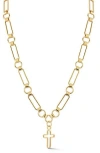 Chloe & Madison Chloe And Madison Open Cross Pendant Necklace In Gold