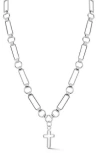 Chloe & Madison Chloe And Madison Open Cross Pendant Necklace In Silver