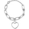 Chloe & Madison Chloe And Madison Open Heart Chain Link Bracelet In White