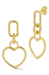Chloe & Madison Chloe And Madison Open Heart Drop Earrings In Gold