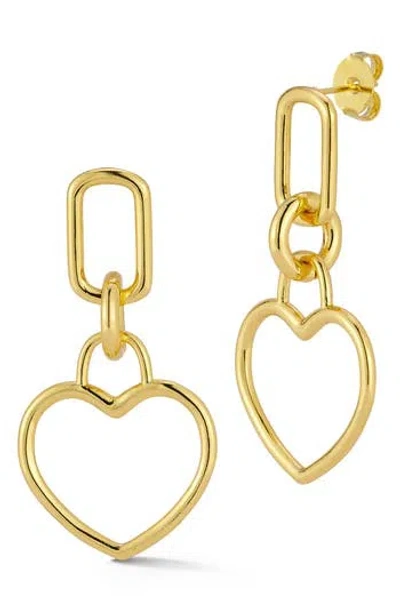 Chloe & Madison Chloe And Madison Open Heart Drop Earrings In Gold