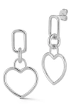 Chloe & Madison Chloe And Madison Open Heart Drop Earrings In Silver