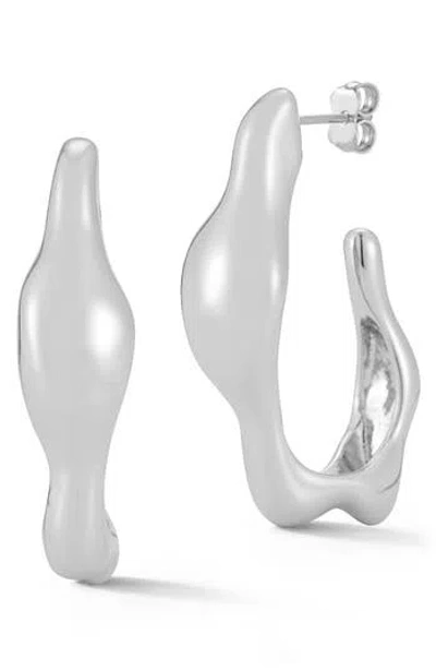 Chloe & Madison Chloe And Madison Organic Bold Hoop Earrings In Silver