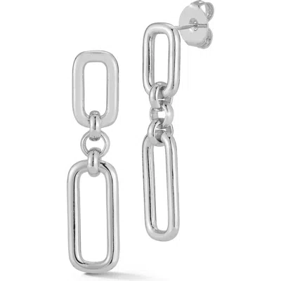Chloe & Madison Chloe And Madison Oval Link Drop Earrings In Metallic