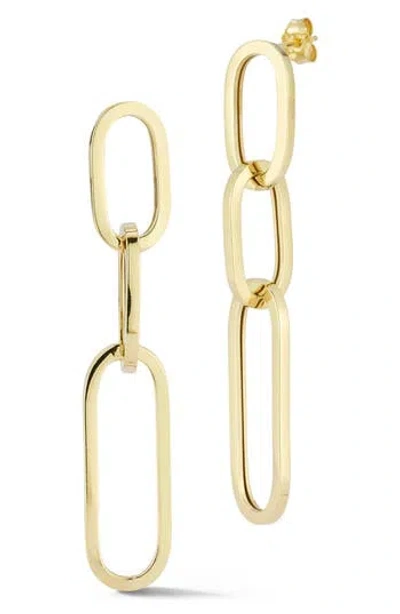 Chloe & Madison Chloe And Madison Paper Clip Link Drop Earrings In Gold