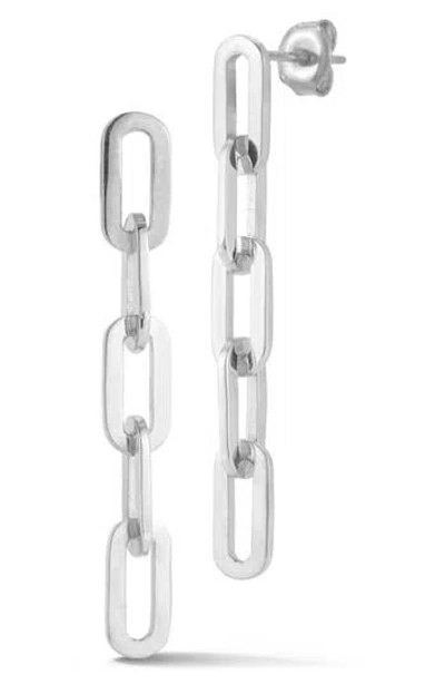 Chloe & Madison Chloe And Madison Paper Clip Link Drop Earrings In Silver