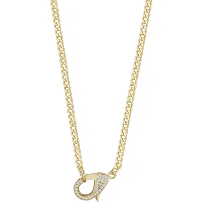 Chloe & Madison Chloe And Madison 14k Over Silver Cz Choker Necklace In Gold