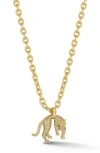 Chloe & Madison Chloe And Madison Pavé Cubic Zirconia Jaguar Pendant Necklace In Gold