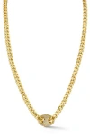 Chloe & Madison Chloe And Madison Pavé Cubic Zirconia Link Necklace In Gold
