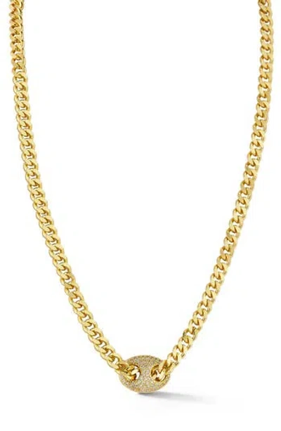 Chloe & Madison Chloe And Madison Pavé Cubic Zirconia Link Necklace In Gold